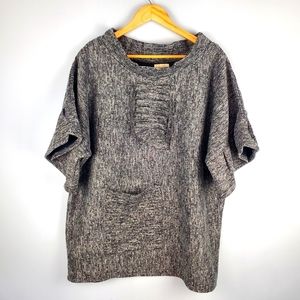 AZZ Trading INC Black Verigated Poncho Sweater, One Size Fits Most - Never Worn!